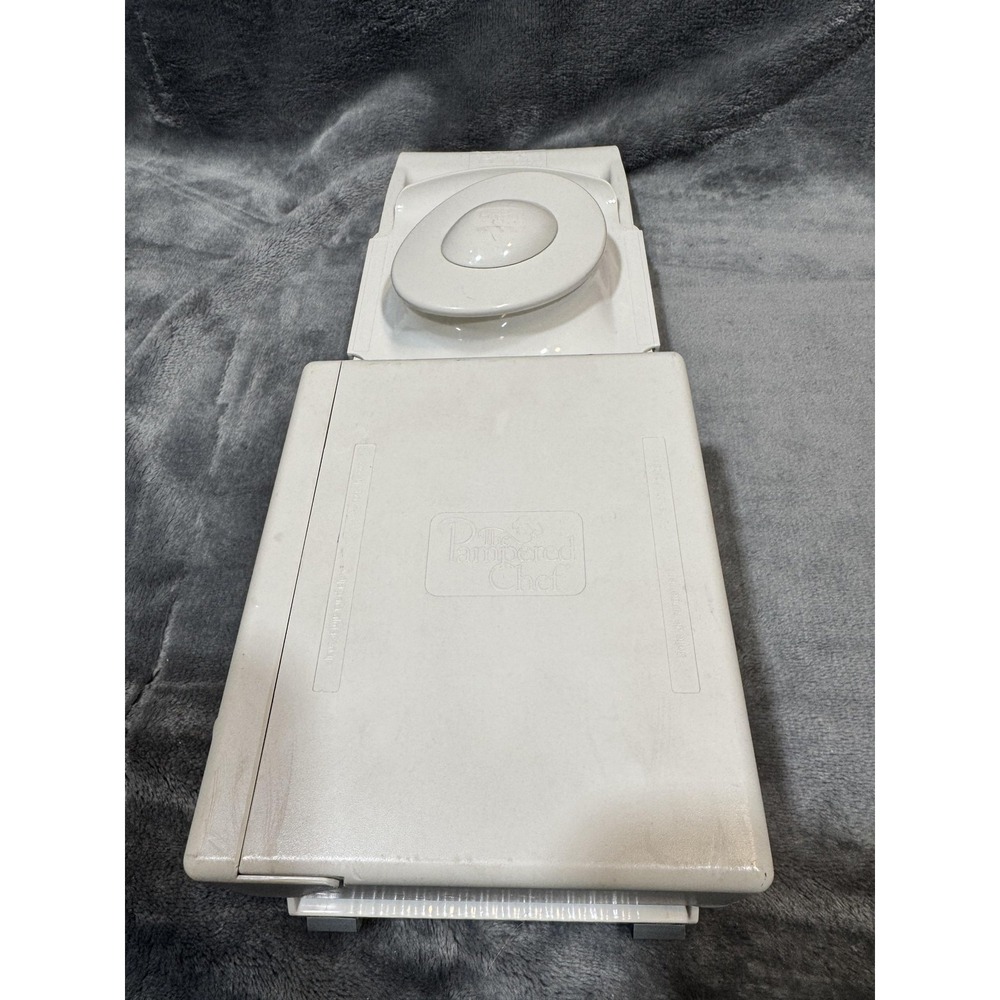 Pampered Chef Mandoline Food Slicer White Stainless Blades Veg Kitchen